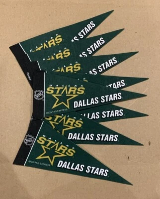 Lote de 8!!!  Mini banderines de hockey NHL Dallas Stars fieltro de 9" x 4" Foto 1 de 4