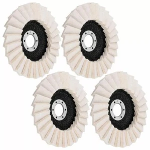 4x Polierscheibe 125mm Polierfächerscheibe Winkelschleifer Fächerscheiben Filz. - Bild 1 von 22