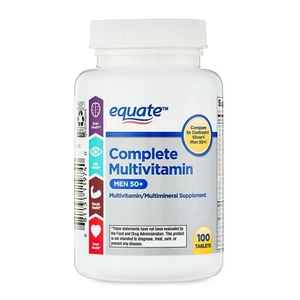 Equate Complete Multivitamin/Multimineral Supplement Tablets, Men 50+, 100 Count - Picture 1 of 4
