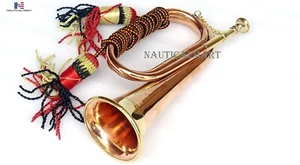 Brass and Copper Blowing Bugle Horn Signal Musical Instrument Classic Style - Picture 1 of 7