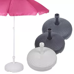 20L Rattan Garden Patio Plastic Parasol Base Beach Umbrella Stand Summer Shade - Picture 1 of 9