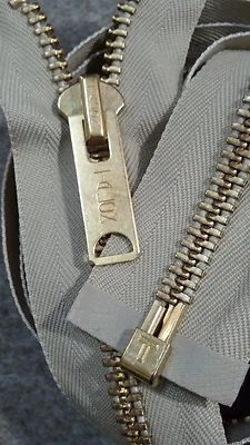 Винтажный 1970-х «TALON» длинный вкладка молнии #10 разделяя металлический 65» латуни/BGE.1-5/8» XW хлопок - Изображение 1 из 4