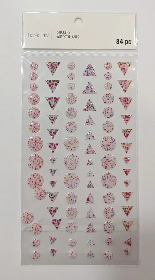 Pegatinas para álbumes de recortes círculos y triángulos confeti puntos epoxi por recuerdos  Foto 1 de 1