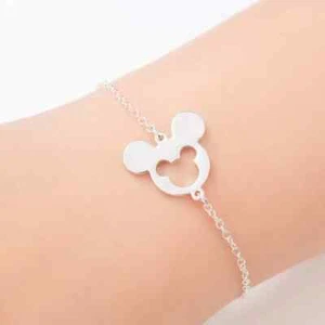 Mickey Maus Damen Armband Anhänger Disney Land Minnie Mouse Charm Silber NEU 23 - Bild 1 von 6