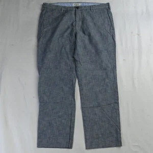 DOCKERS 34 x 32 Blue Chambray Slim Tapered Mens Chino Pants - Picture 1 of 9