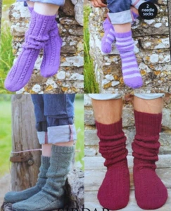 (123)Knitting Pattern - 4 Styles Of Socks DK On 2 Needles Sizes 4 Years to Adult - Picture 1 of 4