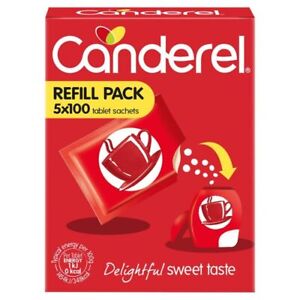 Canderel 5 x 100 per pack Original Low Calorie Sweetener Tablets Refill 