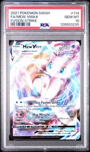 PSA 10 MEW VMAX FULL ART #114 - 2021 POKEMON FUSION STRIKE 114/264  - Picture 1 of 2