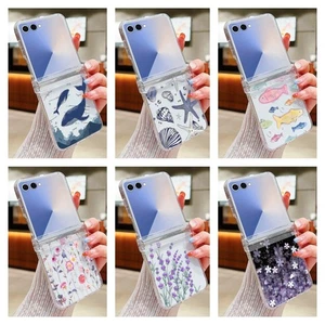 Hülle für Samsung Galaxy Z Flip7 Z Flip6 Flip5 4 3 Klarer Blumenfisch Hard Cover - Bild 1 von 41