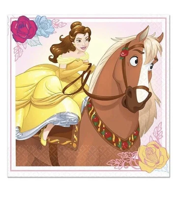 Disney Beauty and the Beast Birthday Party Supplies Beverage Napkins 16ct. - Image 1 of 3