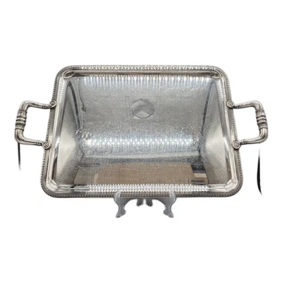 Christofle Rectangle Tray Malmaison Authentic with Handle made in France - Image 1 of 4