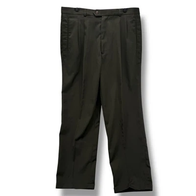 VINTAGE 2000s Bugle Boy Olive Green Khaki Pleated Dress Pants Men's Size 38x30 - Image 1 of 4