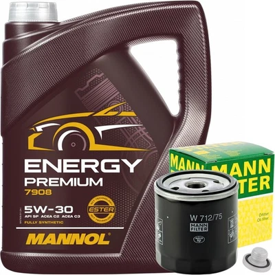 MANN-FILTER + FEBI + MANNOL MANN-FILTER ÖLFILTER + 5L MANNOL 5W-30 ENERGY PREMIUM MOTORÖL DEXOS2 ÖL 5W30