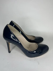 LK Bennett London Womens Blue Patent Leather Pumps Heels Size 38 US 7 Round Toe - Picture 1 of 16