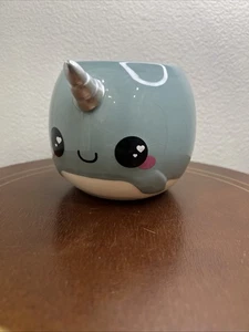 Taza Narwhal Unicornio Brillo Galaxy por se7en 20 Azul Con Cuerno de Plata ¡Sin astillas! - Imagen 1 de 8