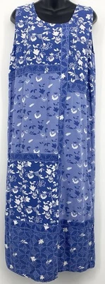 Island Attitude Hawaii Womens Dress Muumuu Blue Large Patchwork Floral Tank Top - Image 1 of 4