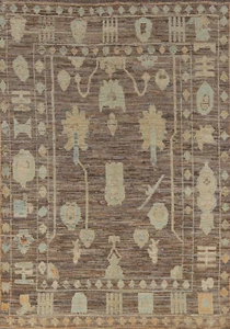 Vegetable Dye Handmade Oushak Turkish Living Room Area Rug Wool Carpet 6x8 ft - Picture 1 of 21