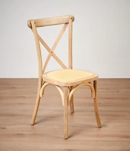 LIGHT OAK CROSSBACK CHAIR - SET OF 4 - Picture 1 of 4