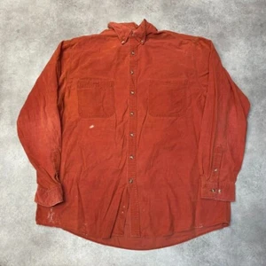 Cherokee Corduroy Shirt Mens XL Vintage Long Sleeve Button Down Top, Red - Picture 1 of 10