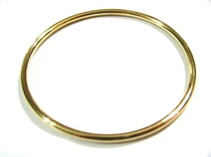 Brazalete de golf de 9 quilates completo sólido pesado oro amarillo 3 mm de ancho 60 mm de diámetro interior - Imagen 1 de 7
