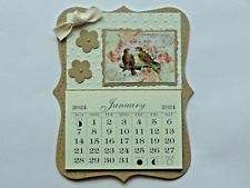 BIRD LOVERS BIRD WATCHERS WATERCOLOR 2024 MINI MAGNETIC CALENDAR