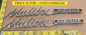 (1) CHEVROLET MALIBU CHEVELLE CIRCA '65 QUARTER PANEL EMBLEM 4477686 {2194} - Picture 1 of 11