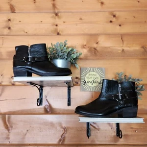 Stivaletti Matisse Ezrah neri in pelle con tacco moto biker stivali in rilievo taglia 9 M - Foto 1 di 11