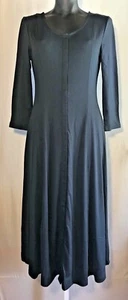 ¡Nuevo! Vestido para mujer negro suave panel adelgazante cierre a presión largo poliéster spandex - Imagen 1 de 12