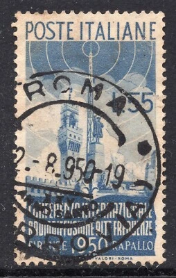 5009 - Italy 1950 - International Radio Conference - Florence Town Hall - Used - Image 1 of 2