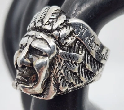 1984 Vintage Gordon & Smith G&S Indian Motorcycles Silver Ring Size 6.5 - Image 1 of 4