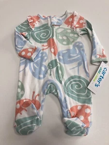 Preemie baby girl footie Carter's COM butterfly print - Picture 1 of 4