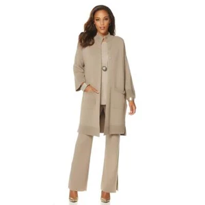 MarlaWynne Ottoman Trim Topper Sweater (495097-K-8) XS, Latte - Picture 1 of 2