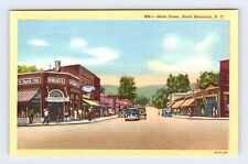 Main Street Black Mountain North Carolina Unused Vintage Linen Postcard LDP-51