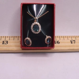 Necklace & Clip On Earrings Set 18k Gold Plated For Women - Picture 1 of 4