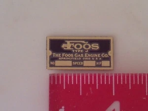 1/3 scale Foos Type J Engine Brass Name Plate tag Nameplate - Picture 1 of 1
