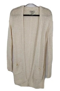 Bass Cozy Cream Long Cardigan Sweater with Pockets Size Small - Picture 1 of 8