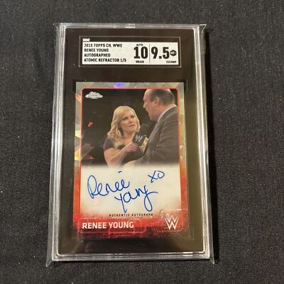 WWE RENEE YOUNG 2015 TOPPS CHROME 1/5 Atomic Refractor SGC 10 9.5 WWE DIVA - Image 1 of 2
