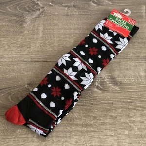 NWT Mens Ugly Christmas Sweater Holiday Crew Socks Shoe Sizes 9-11 Black - Picture 1 of 4