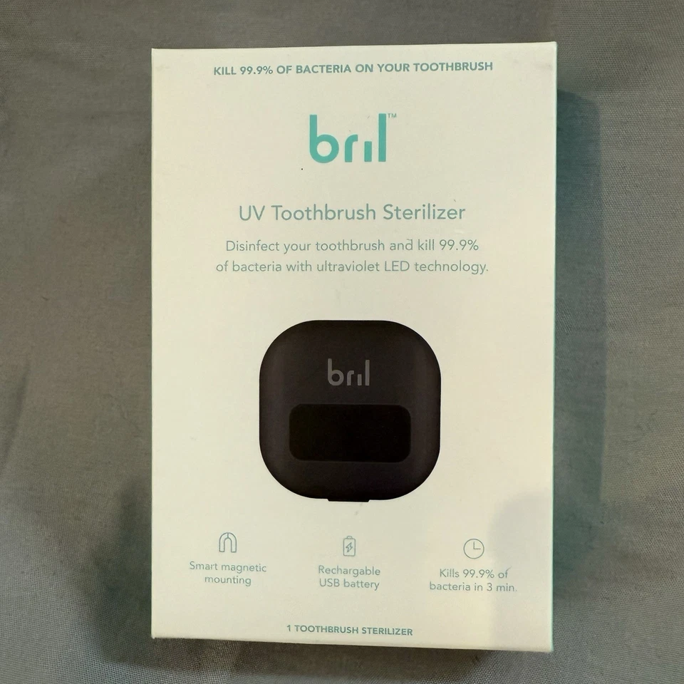Esterilizador de cepillo de dientes UV Bril - Portátil, recargable, mata el 99,9% de los gérmenes - Nuevo en caja Foto 1 de 4