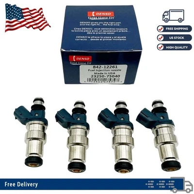 NEW 4Pcs DENSO Fuel injectors For Toyota Tacoma 2.4L 1995-2000 I4 23250-75040 - Изображение 1 из 4
