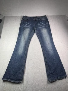 Ariya Jeans donna taglia 15/16 gamba dritta Y2K sbiadito baffo adatto blu - Foto 1 di 9