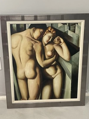 Adán y Eva Art Deco Tamara De Lempicka firmado por la artista holandesa Mariejon De Jong Foto 1 de 4