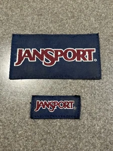 Set 2 Vintage Jansport Stoff Patch klassischer Rucksack USA rot marine zum Aufnähen - Bild 1 von 4