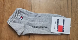 GREY Tommy Hilfiger Quarter Ankle Socks Trainer Sneaker Cotton 36-40 4-6 UNISEX - Picture 1 of 4