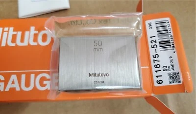 Bloque medidor de inspección de calibración de acero de 50 mm de longitud Mitutoyo grado ASME 00 Foto 1 de 4