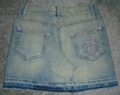 Saia jeans azul J Lo Jennifer Lopez jeans desgastada júnior feminina 5 FOFA EXCELENTE ESTADO USADO - Imagem 1 de 4