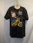 Betty Boop Rue 21 Womens T Shirt Size Medium Tie Dye Motorcycle Black Brown Nwt