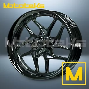 16" 16x3.5 RUEDA HERO MAG NEGRA PARA MODELOS HARLEY SOFTAIL RUEDA TRASERA - Imagen 1 de 5