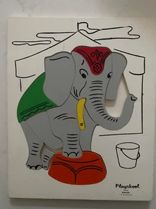 Vintage Playskool Circus Elephant Wooden Puzzle 275-12 - Picture 1 of 1