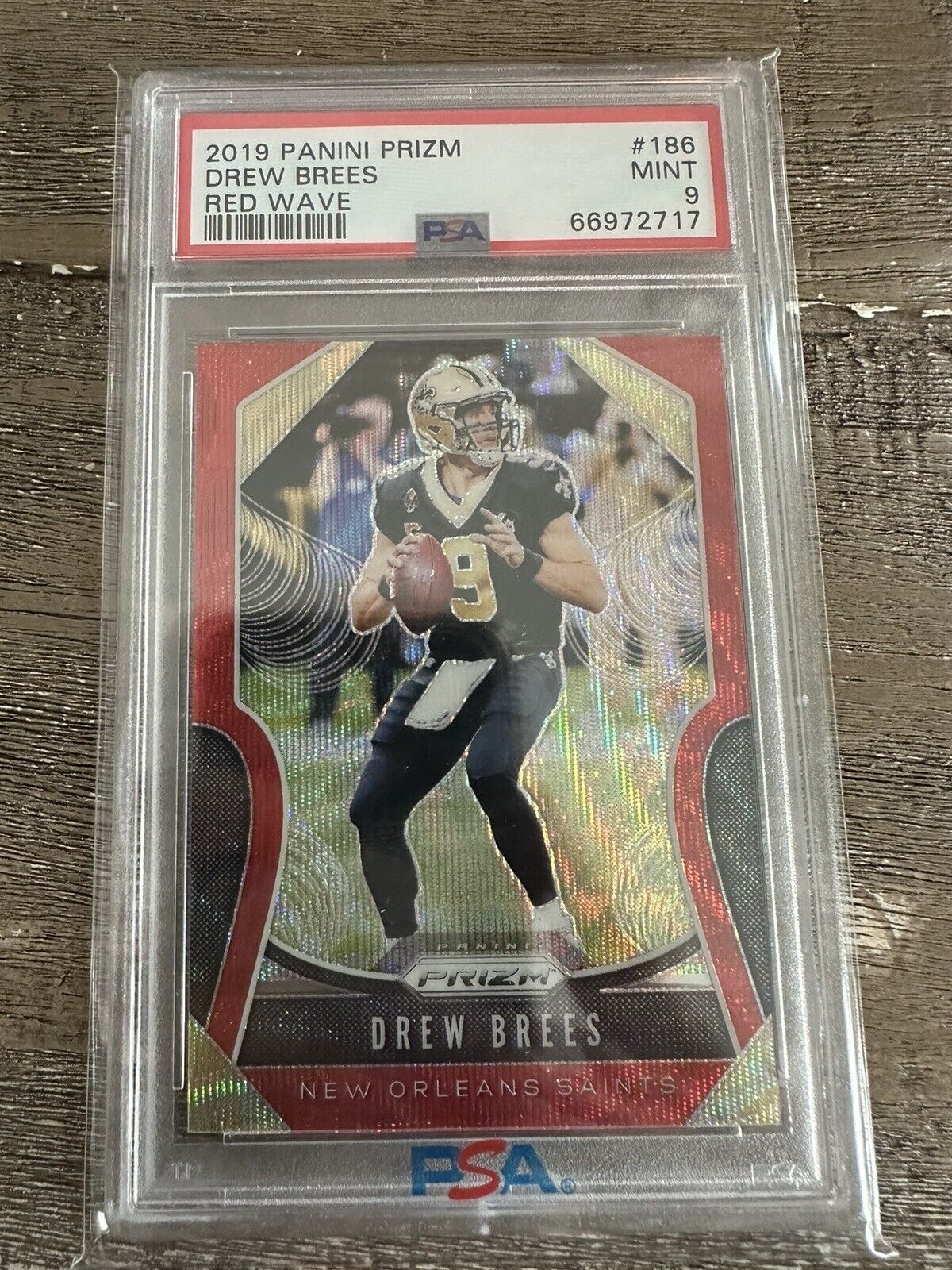 2019 PANINI PRIZM RED WAVE #186 DREW BREES /149 PSA 9